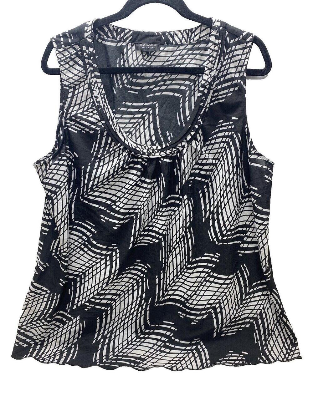 Women’s Black & White Office Dress Top Business Blouse Plus Size Untagged